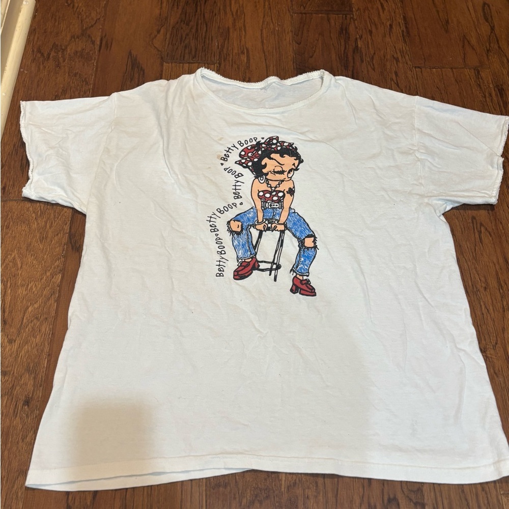 Vintage Betty Boop Graphic T-Shirt Oversized Large 90s Cartoon Tee